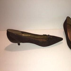 Talbot Brown Suede Kitten Heel Pumps